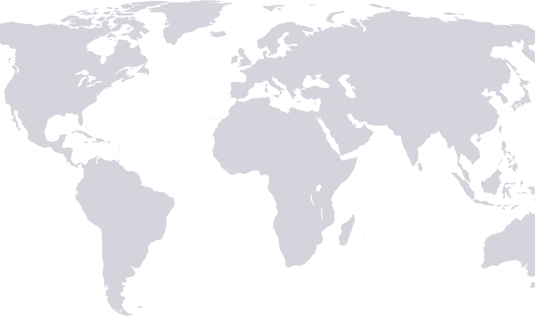 Subtle world map background behind team testimonials